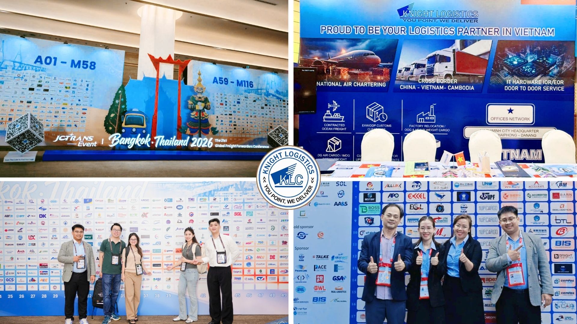 Hình 1: Đội ngũ Knight Logistics tham dự hai hội nghị logistics quốc tế hàng đầu tại Pattaya và Bangkok.